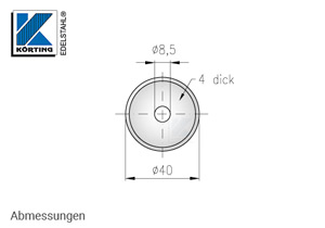 Edelstahlronde als Auflagevergrößerung für Handlaufhalter oder die Montage mit Distanzstücken bei Pfostenbefestigungen Edelstahlronde als Auflagevergrößerung für Handlaufhalter oder die Montage mit Distanzstücken bei Pfostenbefestigungen
