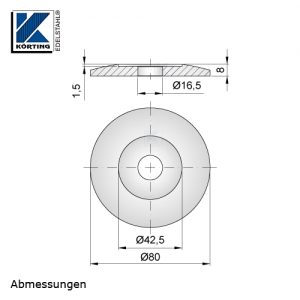 Edelstahlronde 80x8 mm - Abmessungen