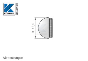 Endkappe halbrund, aus Edelstahl für Edelstahlrohr 42,4x2,6 mm - Abmessungen