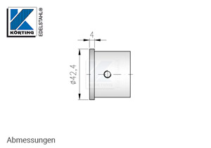 Endkappe für Nutrohr 42,4 x 1,5 mm - Abmessungen