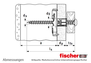 fischer DUOTEC 12 - 2-Komponenten Nylon-Kippdübel - Abmessungen