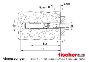 Hochleistungsanker FH II mit Innengewinde zur Montage in gerissenem Beton