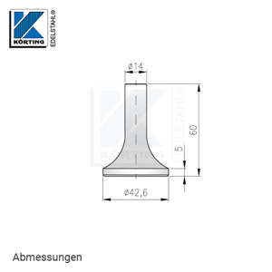 Handlaufstütze zum Einschweißen in Edelstahlrohr - Abmessungen Handlaufstütze zum Einschweißen in Edelstahlrohr - Abmessungen