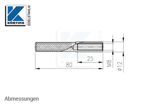 Innengewindeanker M8 x 80 mm - Abmessungen Innengewindeanker M8 x 80 mm - Abmessungen