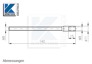 Innengewindeanker M8 x 140 mm - Abmessungen Innengewindeanker M8 x 140 mm - Abmessungen