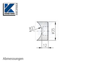 Pfostenhalter für Rohr 42,4 mm und Zylinderschraubn M10 - Abmessungen