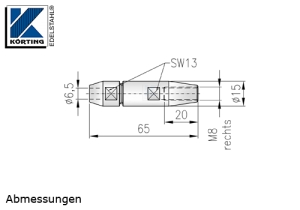 Seilverschraubung mit Rechtsgewinde aus Edelstahl zur Selbstmontage auf Seil 6 mm - Abmessungen Seilverschraubung mit Rechtsgewinde aus Edelstahl zur Selbstmontage auf Seil 6 mm - Abmessungen