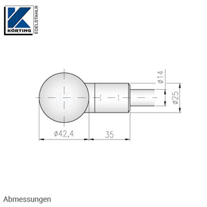 Stabhalter für Geländerpfosten für Rundmaterial 14 mm, mit Sackbohrung in der Stirnseite - Abmessungen