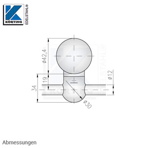 Edelstahl Stabhalter in Sonderform - Abmessungen