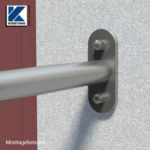 Edelstahl Wandplatte 160x60x10 mm - Montagebeispiel Handlaufbefestigung an der Wand Edelstahl Wandplatte 160x60x10 mm - Montagebeispiel Handlaufbefestigung an der Wand