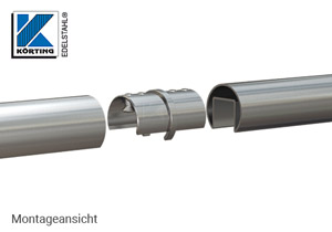 Rohrverbinder für Nutrohr 42,4 x 1,5 mm - Montageansicht