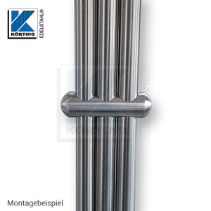 Edelstahl Zierstab-Bund ø16 mm zur Montage von 3 Rundstäben ø12 mm