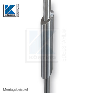 Zierstück schräger Zylinder ø22 mm, Länge 100 mm - auf Zierstab montiert