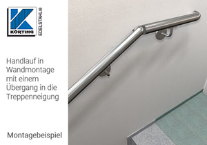 Rohrbogenr mit Gelenk 0°-90° - Montagebeispiel Handlauf zur Wandmontage Rohrbogenr mit Gelenk 0°-90° - Montagebeispiel Handlauf zur Wandmontage