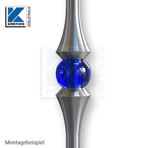 Glaskugel ø30 mm als Bestandteil eines Zierstabes montiert Glaskugel ø30 mm als Bestandteil eines Zierstabes montiert