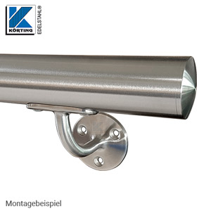 Handlaufhalter aus Edelstahl - Montageansicht Wandhandlauf Handlaufhalter aus Edelstahl - Montageansicht Wandhandlauf