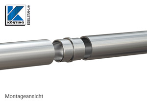 Rohrverbinder zum Einkleben in Rohr 42,4x2,0 mm - Montageansicht