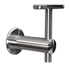 Handlaufhalter aus Edelstahl, gerade, mit Handlaufträger 14 mm und Anschraubplatte