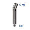 Handlaufträger 14 mm mit Gelenk, Anschlussgewinde M8 und Innengewinde M6 Handlaufträger 14 mm mit Gelenk, Anschlussgewinde M8 und Innengewinde M6